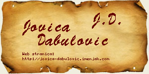 Jovica Dabulović vizit kartica